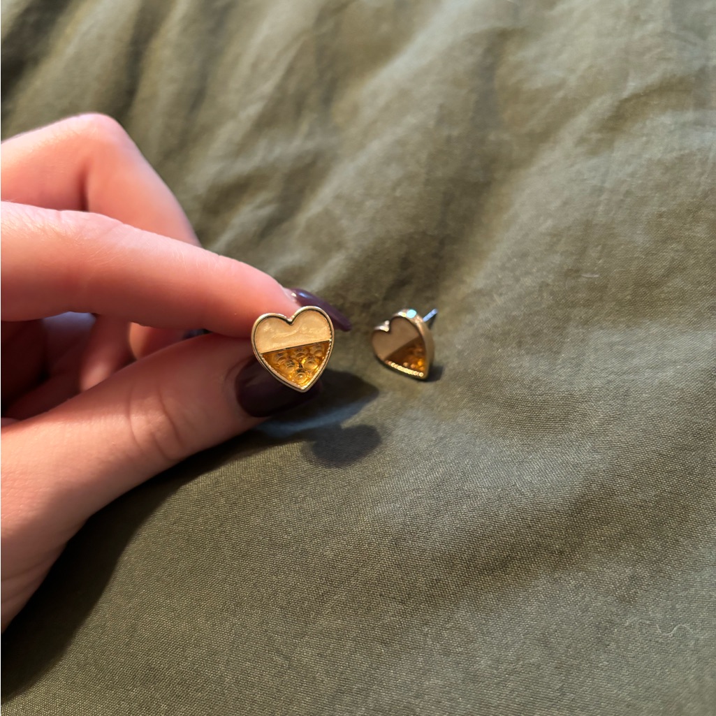 Night Pink And Gold Half And Half Earrings